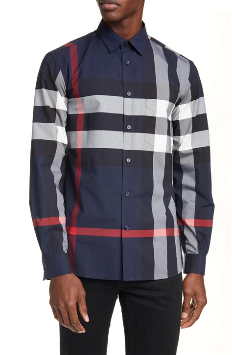 mens plaid burberry shirt|burberry men's long sleeve shirt.